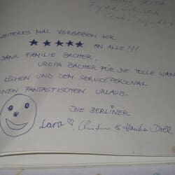 Gästebuch – Familienhotel Salzburger Hof, Dienten
