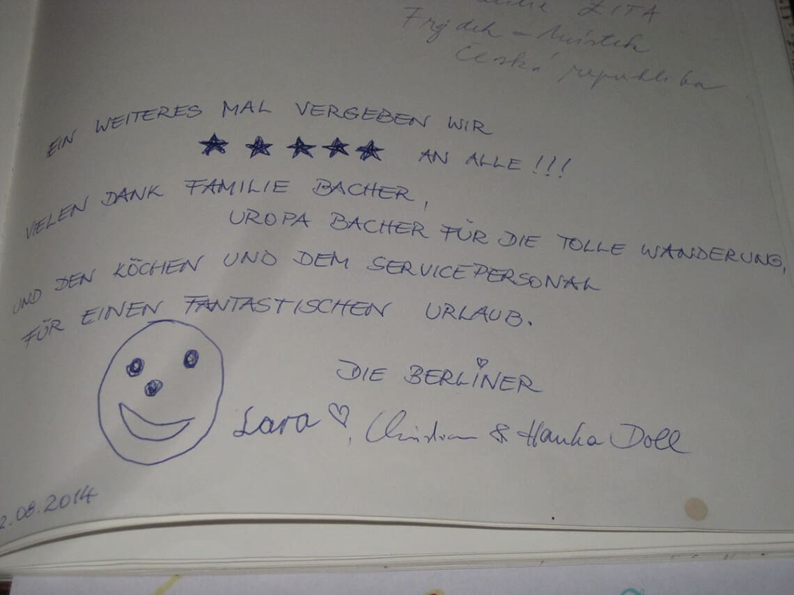 Gästebuch - Familienhotel Salzburger Hof, Dienten