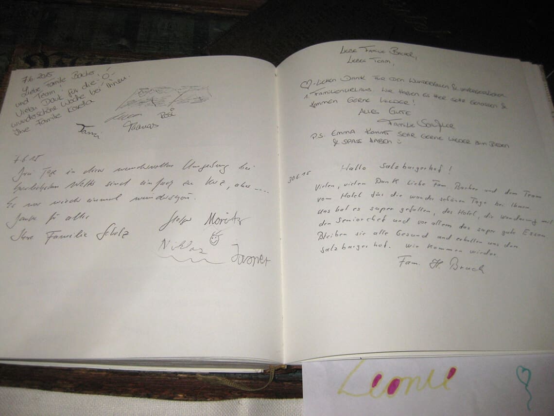 Gästebuch - Familienhotel Salzburger Hof, Dienten