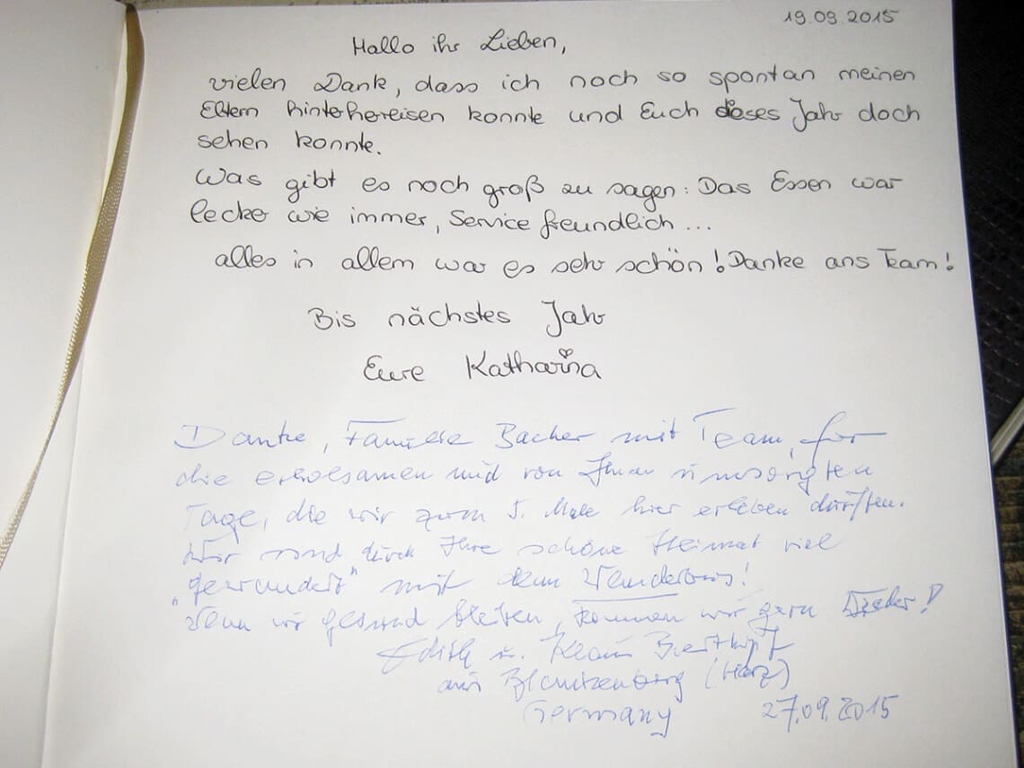 Gästebuch - Familienhotel Salzburger Hof, Dienten